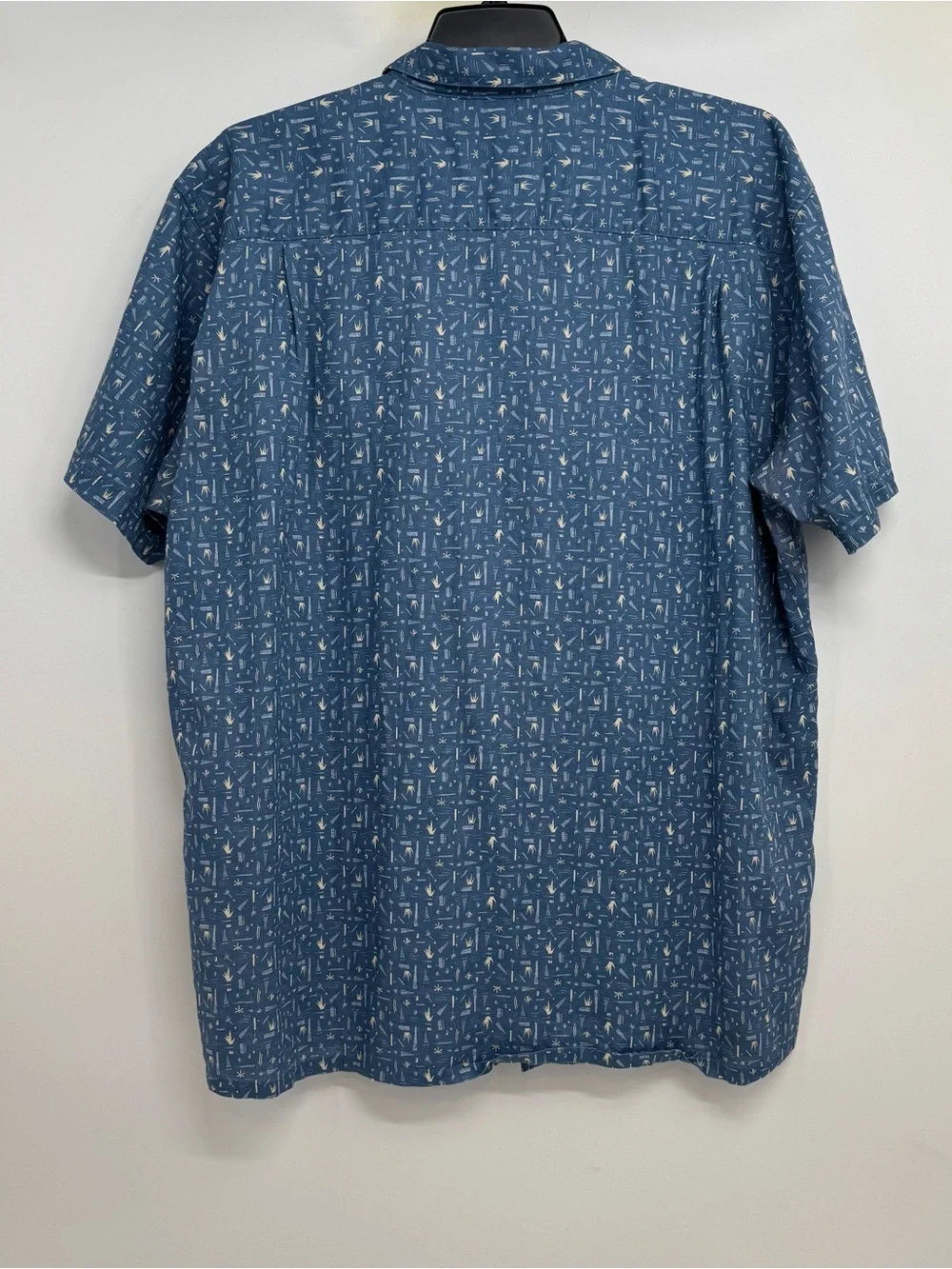 Patagonia Back Step Shirt Men XXL Blue Hemp/ Organic Cotton Short Sleeve - Picture 3 of 10
